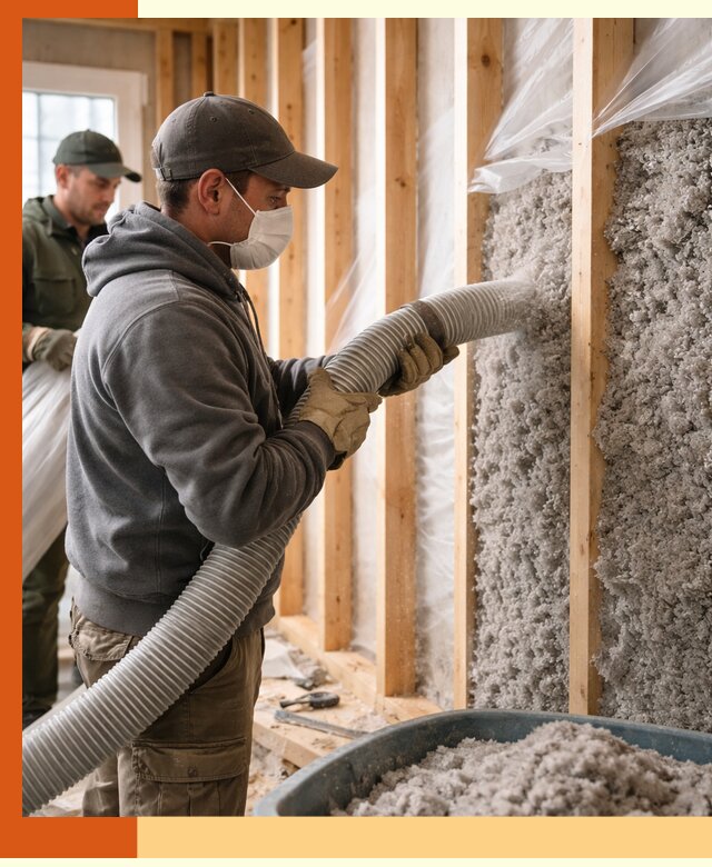 Утепление каркасного дома эковатой в Шумерле — качественно и надолго