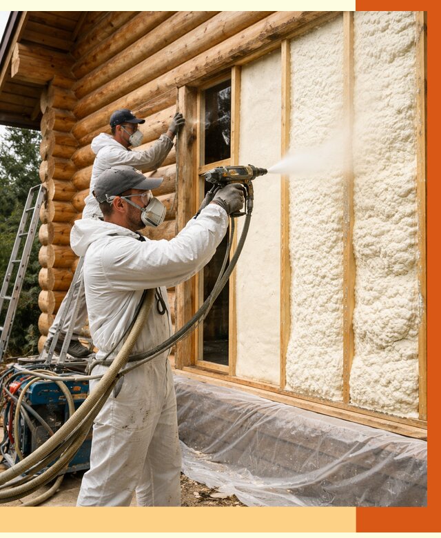 Утепление деревянного дома ППУ в Шумерле от 4562 руб/м2 | ТепломастерШмр — под ключ