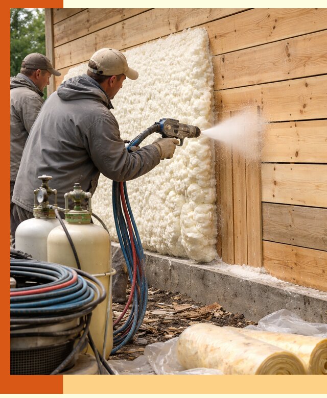 Утепление деревянного дома пенополиуретаном в Шумерле