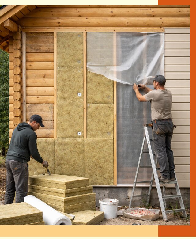 Утепление дома из бруса в Шумерле от 4074 руб./м2 — работы под ключ | ТепломастерШмр