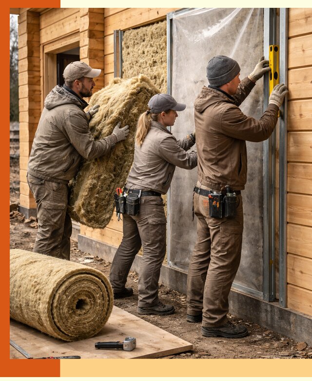 Утепление дома из двойного бруса в Шумерле качественно и надёжно