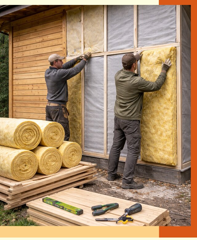 Утепление бани снаружи в Шумерле от 92336 руб. под ключ | ТепломастерШмр