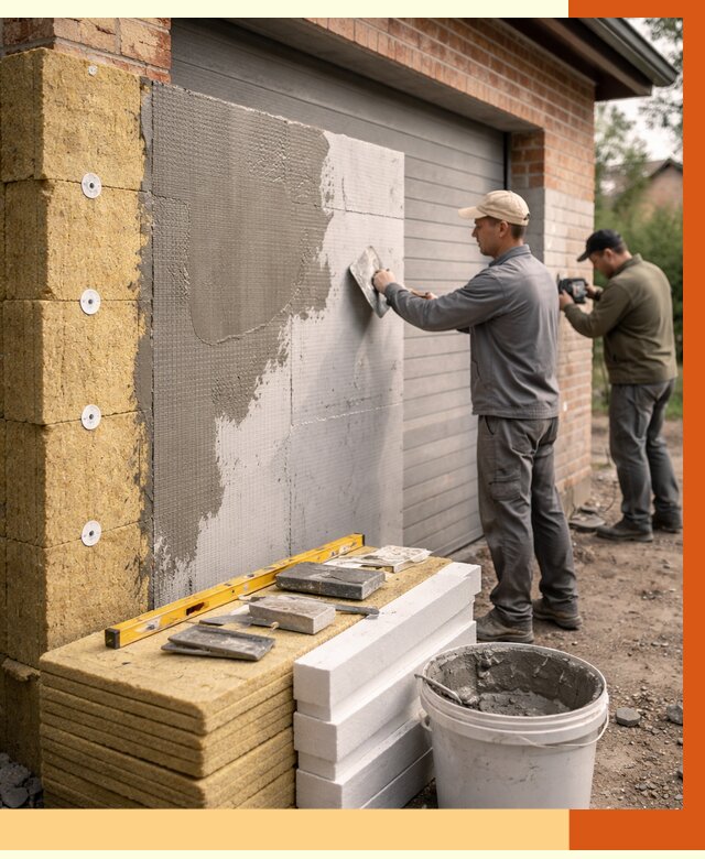Утепление гаража снаружи в Шумерле от 4562 руб. за м2 — наружное утепление под ключ | ТепломастерШмр