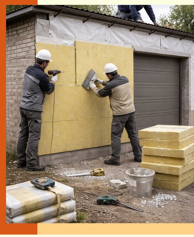 Утепление гаража снаружи в Шумерле качественно и надёжно