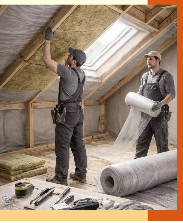 Утепление крыши изнутри мансарды в Шумерле от 4562 руб./м² | ТепломастерШмр