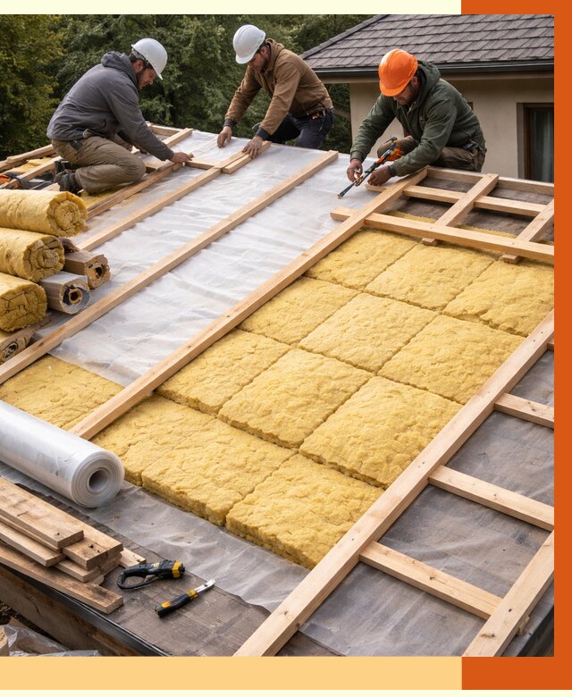 Утепление скатной крыши в Шумерле от 1358 руб./м2 под ключ | ТепломастерШмр