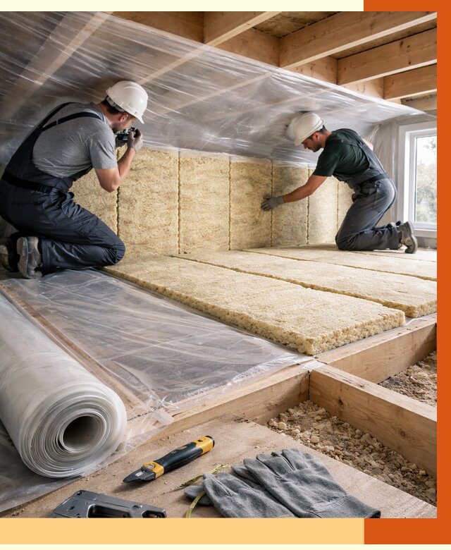 Утепление перекрытий в Шумерле от 3096 руб/м2 — утепление межэтажных и чердачных | ТепломастерШмр