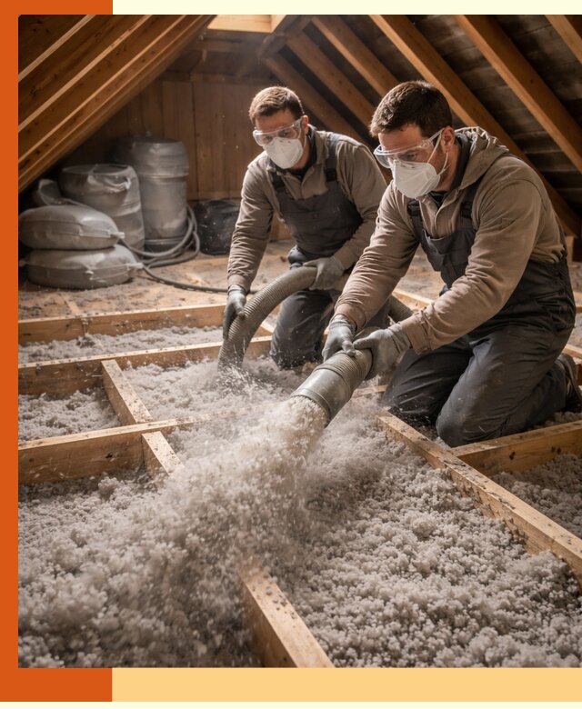 Утепление чердака эковатой в Шумерле — быстро и надёжно