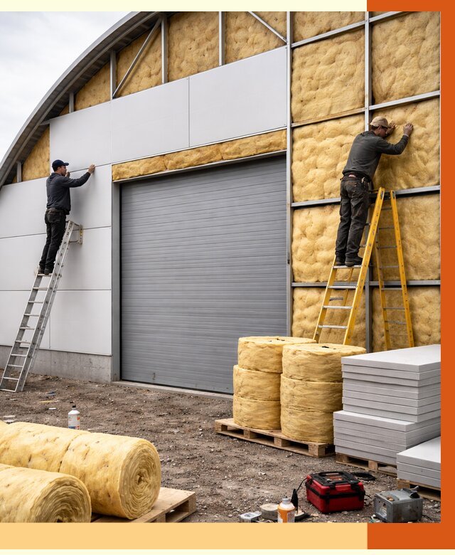 Утепление ангара пенополиуретаном в Шумерле от 7821 руб./м² — комплекс от ТепломастерШмр