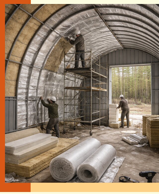 Утепление арочного ангара под ключ в Шумерле