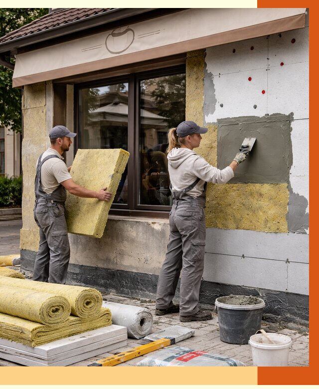 Утепление кафе в Шумерле от 4562 руб/м2 — комплексно под ключ | ТепломастерШмр