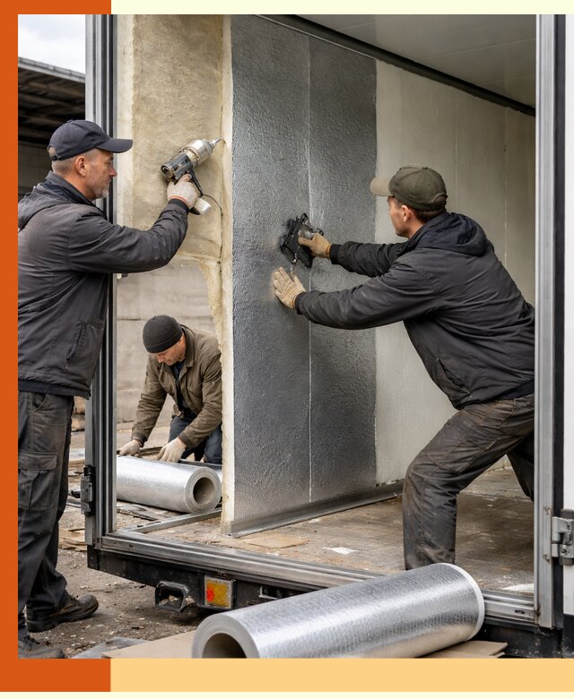 Утепление холодильного кузова в Шумерле — монтаж и теплоизоляция