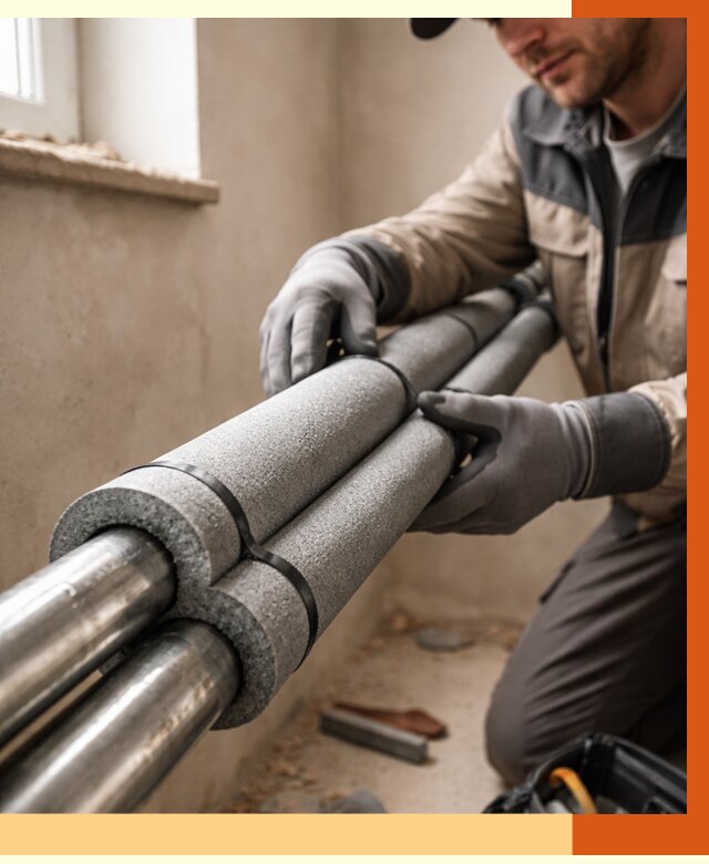 Утепление труб отопления в Шумерле от 3096 руб. за м² — услуги под ключ | ТепломастерШмр