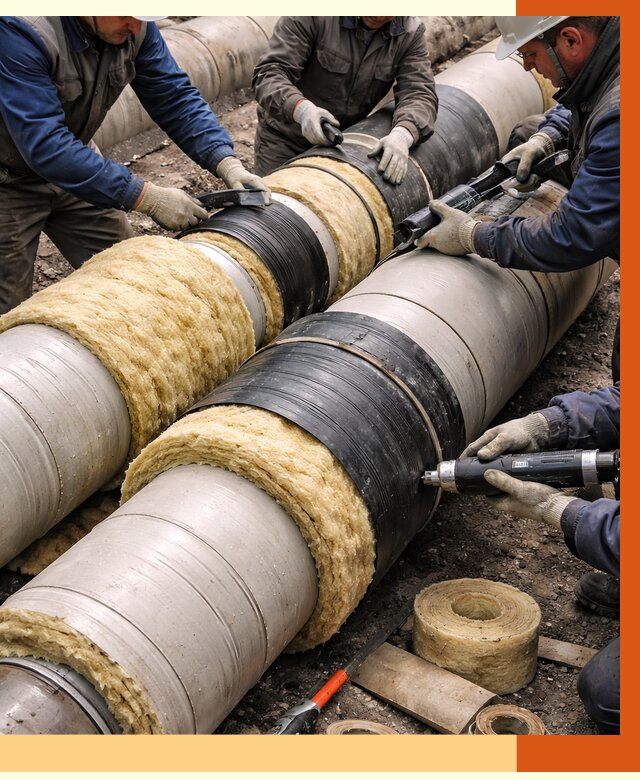 Утепление трубопровода в Шумерле под ключ от 2010 руб. — надежно и выгодно | ТепломастерШмр