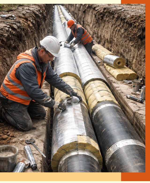 Утепление теплотрассы в Шумерле от 4888 руб./м2 — ппу и комплексная изоляция | ТепломастерШмр