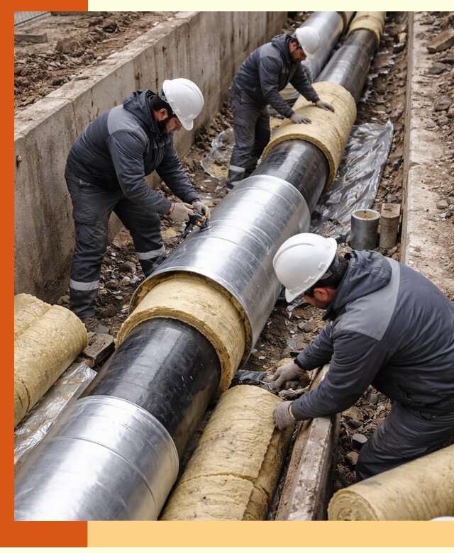 Утепление теплотрассы в Шумерле: утеплительные работы и материалы