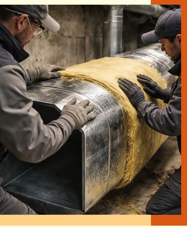 Утепление воздуховодов в Шумерле от 4562 руб. — теплоизоляция вентиляции | ТепломастерШмр