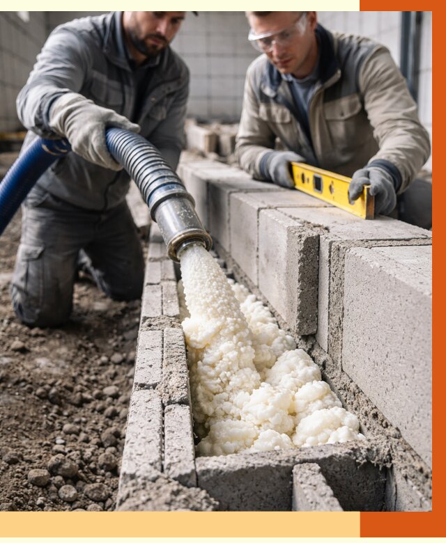 Заполнение колодцевой кладки ППУ в Шумерле от 4562 руб. за м2 | ТепломастерШмр