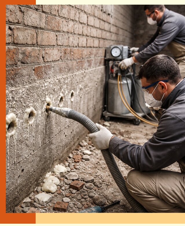 Заполнение колодцевой кладки ППУ в Шумерле быстро и герметично