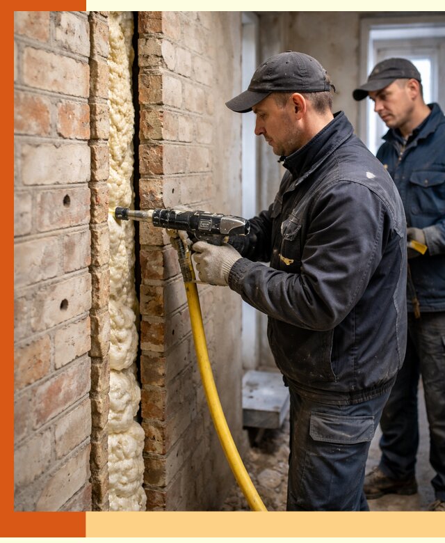 Межстеновое утепление пенополиуретаном в Шумерле