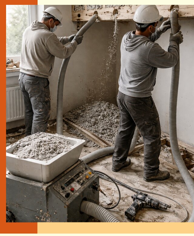 Заполнение пустот перекрытий пеной и наполнителями в Шумерле