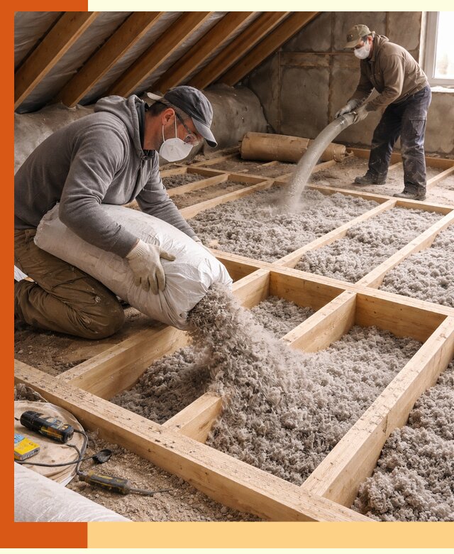 Заполнение полостей чердачного перекрытия в Шумерле качественно и надёжно