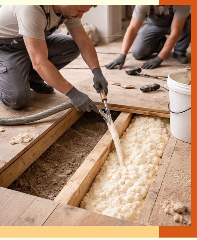 Заполнение пустот пола в Шумерле от 2933 руб. — утепление пустот пола под ключ | ТепломастерШмр