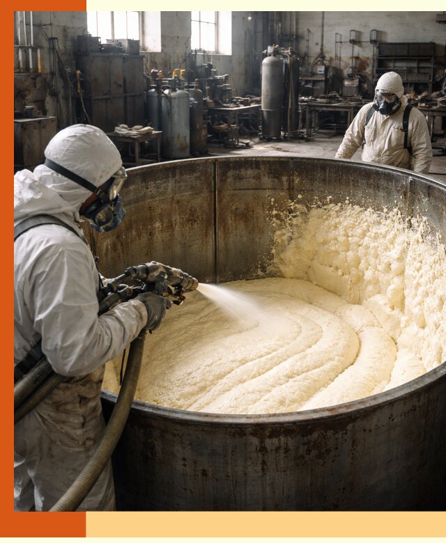 Заливка ппу в емкости с полной изоляцией и герметизацией в Шумерле