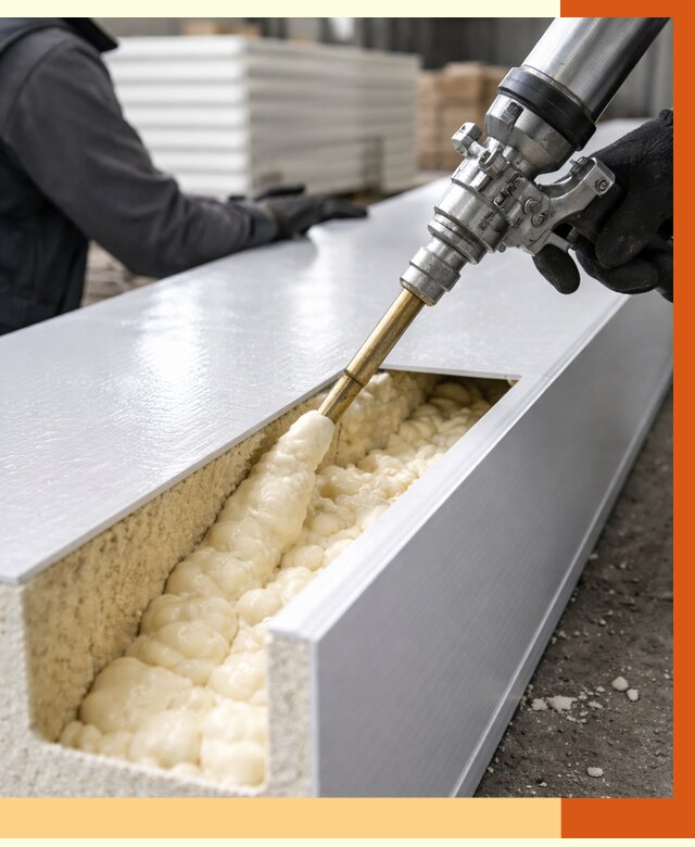 Заполнение пустот холодильных панелей в Шумерле от 8147 руб. | ТепломастерШмр