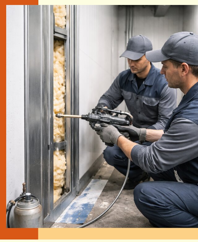 Заполнение пустот холодильных панелей в Шумерле специализированной пеной