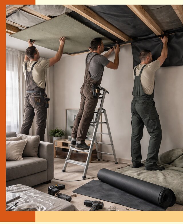 Шумоизоляция потолка в Шумерле — профессиональное устранение шумов