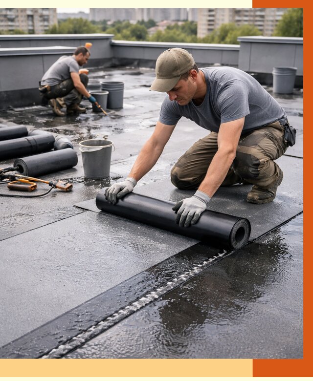 Гидроизоляция плоской кровли в Шумерле от 4888 руб./м2 — профессионально | ТепломастерШмр