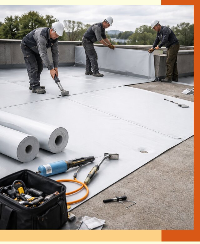 Гидроизоляция мембранной кровли в Шумерле от 8147 руб./м² — профессионально | ТепломастерШмр