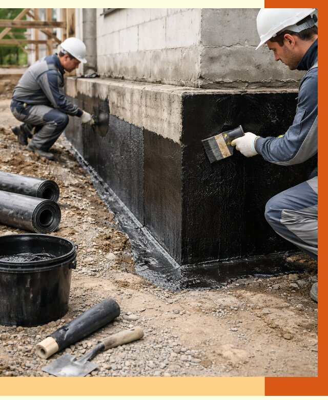 Гидроизоляция фундамента в Шумерле от 1358 руб. — профессионально, под ключ | ТепломастерШмр