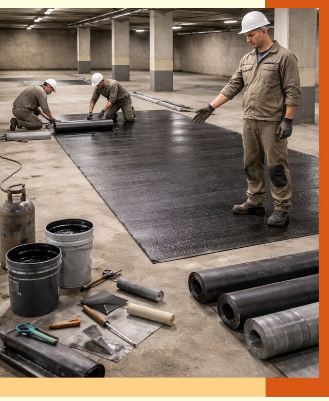 Гидроизоляция паркинга в Шумерле от 1304 руб/м² — профессиональная защита | ТепломастерШмр