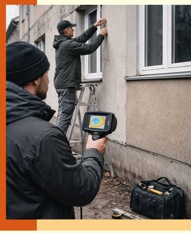 Тепловизионное обследование фасада в Шумерле для выявления дефектов