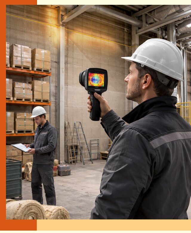 Тепловизионное обследование склада и выявление утечек в Шумерле