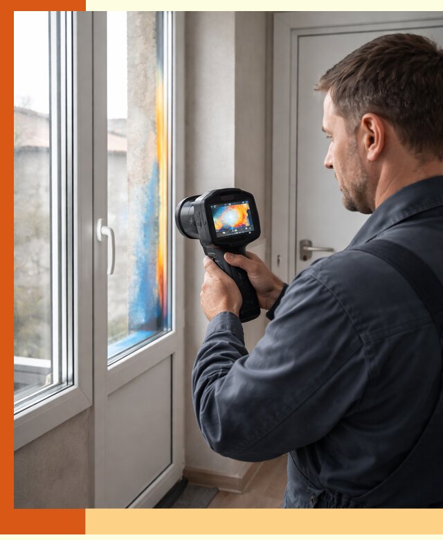 Тепловизионное обследование окон и дверей в Шумерле