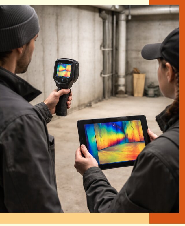 Тепловизионное обследование подвала в Шумерле от 4888 руб. — проверка гидроизоляции | ТепломастерШмр