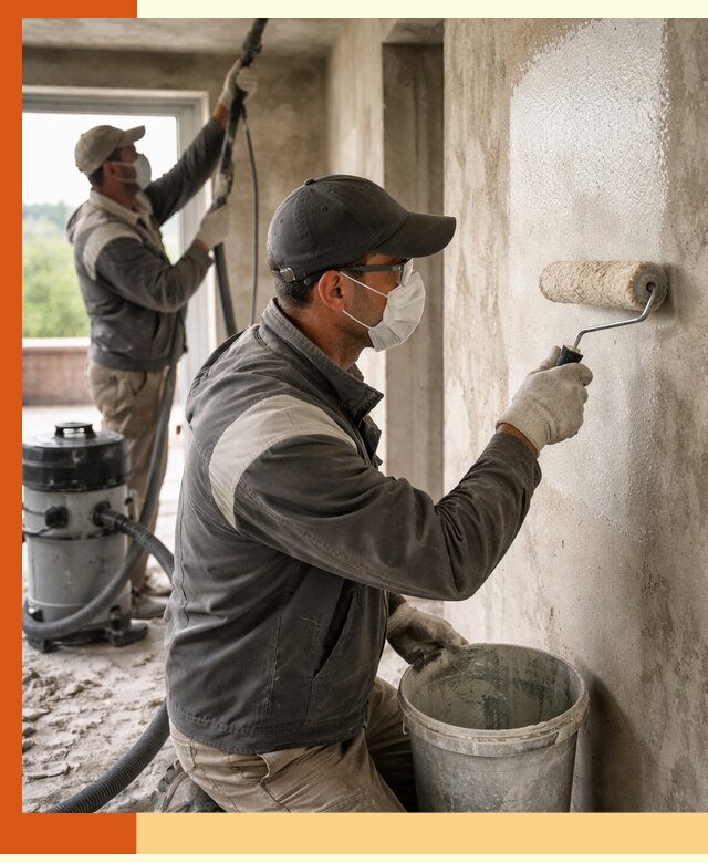 Подготовка поверхности под напыление утеплителя в Шумерле