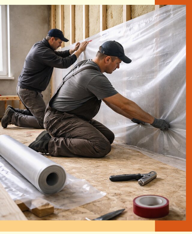 Монтаж пароизоляции в Шумерле от 2716 руб. — установка и укладка под ключ | ТепломастерШмр